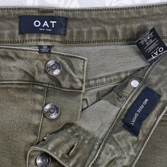 OAT NEW YORK Short Shorts Mid Rise Button-Fly 5 Pocket Cut Offs Green SIZE 30 - Picture 5 of 6